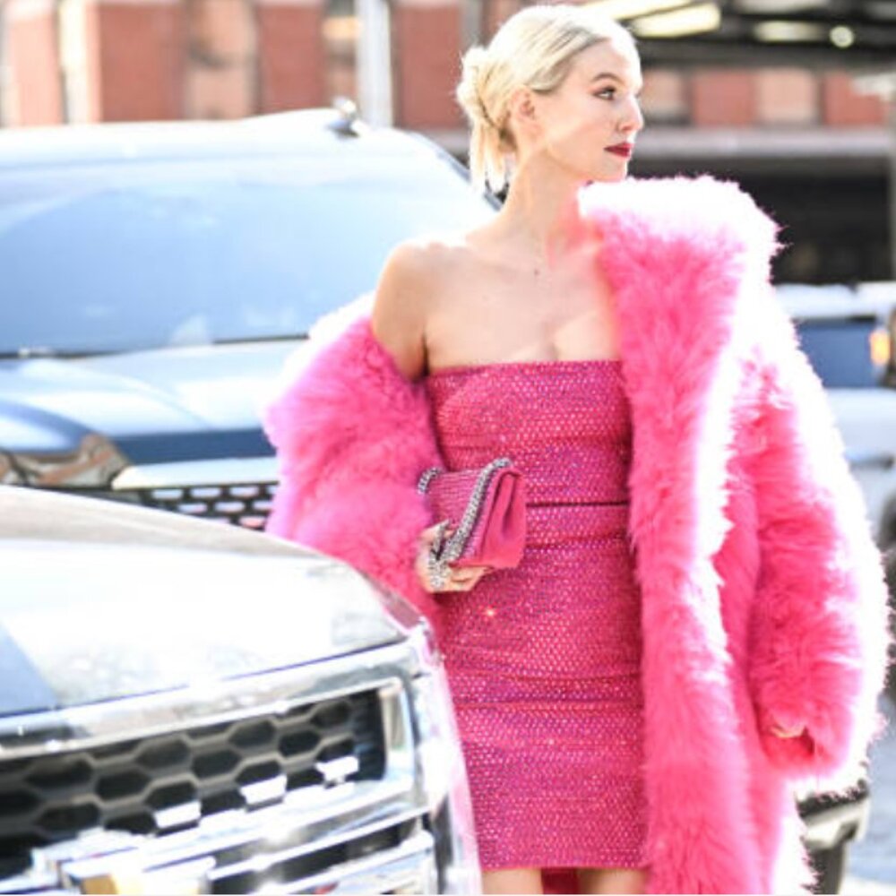 💋GORGEOUS💋 Faux Fox Fur Coat in Magenta Pink - Picture 6 of 16